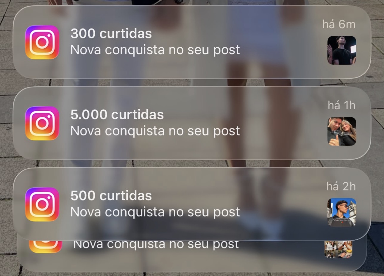 Notificações de curtidas no Instagram